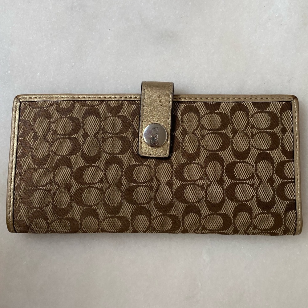 Coach Brown and Gold Wallet
